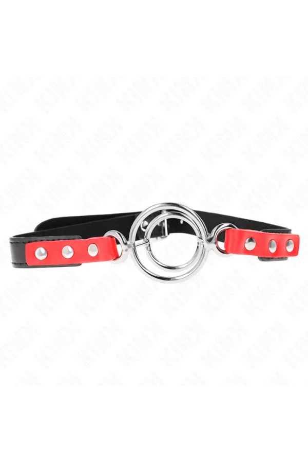 Knebel mit Mehreren O-Ringen 4 / 4,8 cm Rot 38 X 56 cm von Kink Collar & Gag