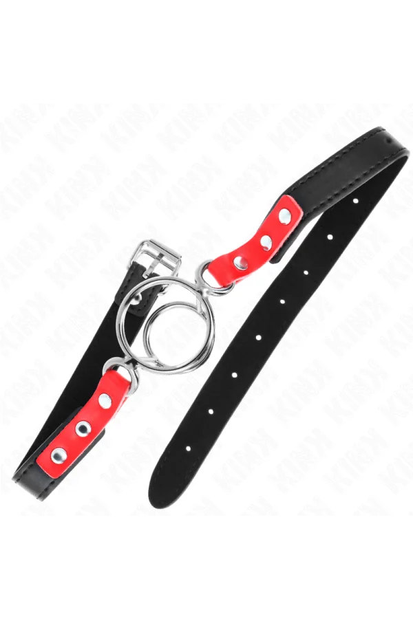 Knebel mit Mehreren O-Ringen 4 / 4,8 cm Rot 38 X 56 cm von Kink Collar & Gag