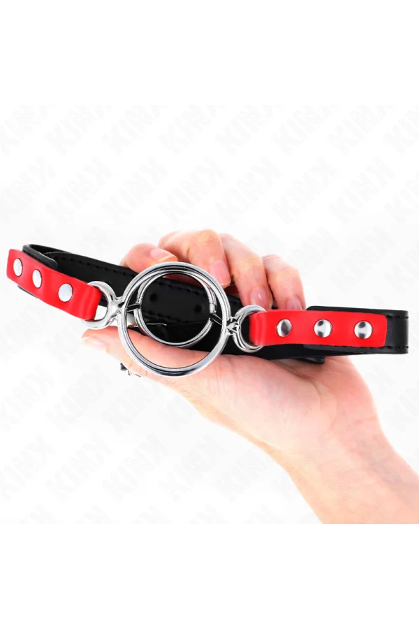 Knebel mit Mehreren O-Ringen 4 / 4,8 cm Rot 38 X 56 cm von Kink Collar & Gag