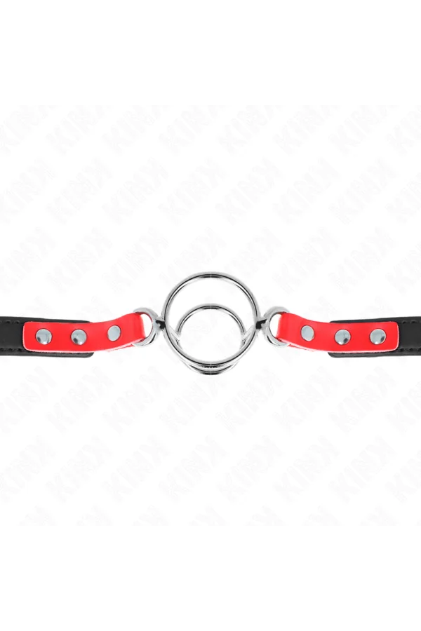 Knebel mit Mehreren O-Ringen 4 / 4,8 cm Rot 38 X 56 cm von Kink Collar & Gag