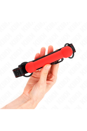 Knochengag mit Kunstlederband Rot Verstellbar 41-57 cm von Kink Collar & Gag kaufen | Fesselliebe