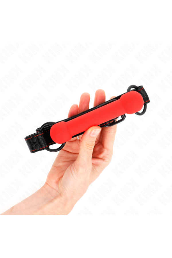 Knochengag mit Kunstlederband Rot Verstellbar 41-57 cm von Kink Collar & Gag kaufen | Fesselliebe