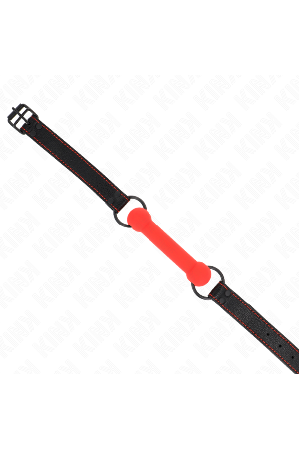 Knochengag mit Kunstlederband Rot Verstellbar 41-57 cm von Kink Collar & Gag kaufen | Fesselliebe