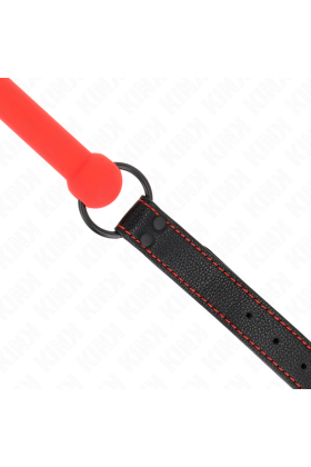 Knochengag mit Kunstlederband Rot Verstellbar 41-57 cm von Kink Collar & Gag kaufen | Fesselliebe
