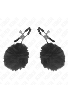Kunstfellball-Nippelklammer Schwarz 6 cm von Kink Nipple Grip kaufen | Fesselliebe