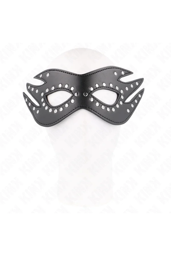 Kunstledermaske mit Nieten Modell 3 26 X 9,5 cm von Kink Masked Allure