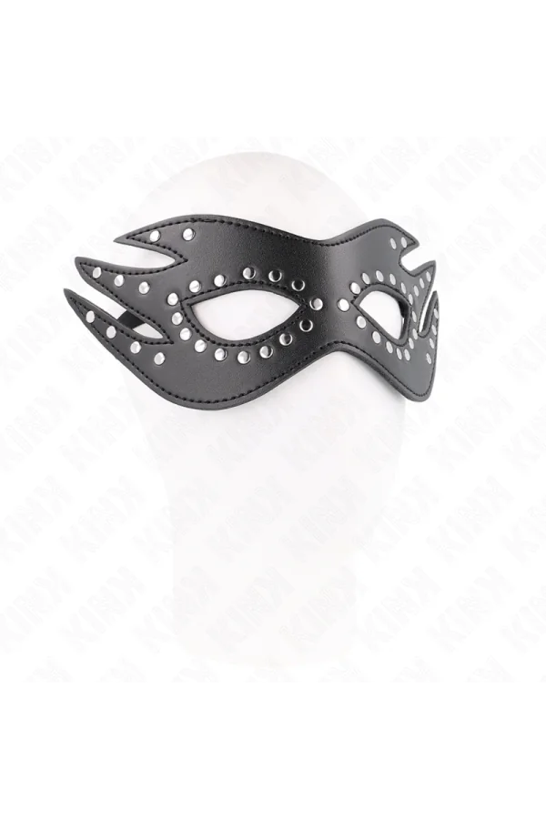 Kunstledermaske mit Nieten Modell 3 26 X 9,5 cm von Kink Masked Allure