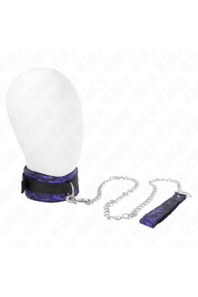 Kurze Halskette aus Samtspitze mit Gürtel 105 cm mit Nylonbesatz 44 X 5,5 cm von Kink Collar & Gag kaufen | Fesselliebe