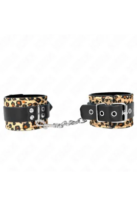 Leopard Handgelenkfessel aus Echtleder, verstellbar 18-29 cm X 5,5 cm von Kink Wrist Restraint