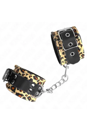 Leopard Handgelenkfessel aus Echtleder, verstellbar 18-29 cm X 5,5 cm von Kink Wrist Restraint