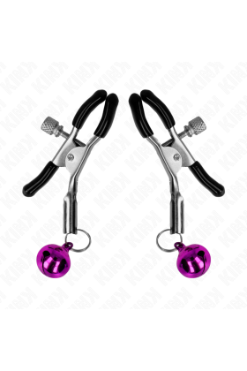 Lila Nippelklemme mit Einzelnen Glocken 6 cm von Kink Nipple Grip kaufen | Fesselliebe
