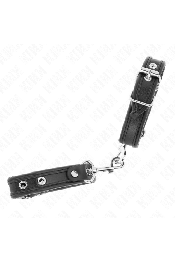 Mini-Armbänder Schwarz mit Nieten Verstellbar 16-22 cm X 2 cm von Kink Wrist Restraint kaufen | Fesselliebe