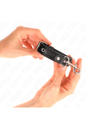 Mini-Armbänder Schwarz mit Nieten Verstellbar 16-22 cm X 2 cm von Kink Wrist Restraint kaufen | Fesselliebe