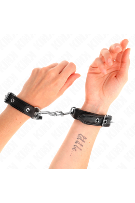 Mini-Armbänder Schwarz mit Nieten Verstellbar 16-22 cm X 2 cm von Kink Wrist Restraint kaufen | Fesselliebe