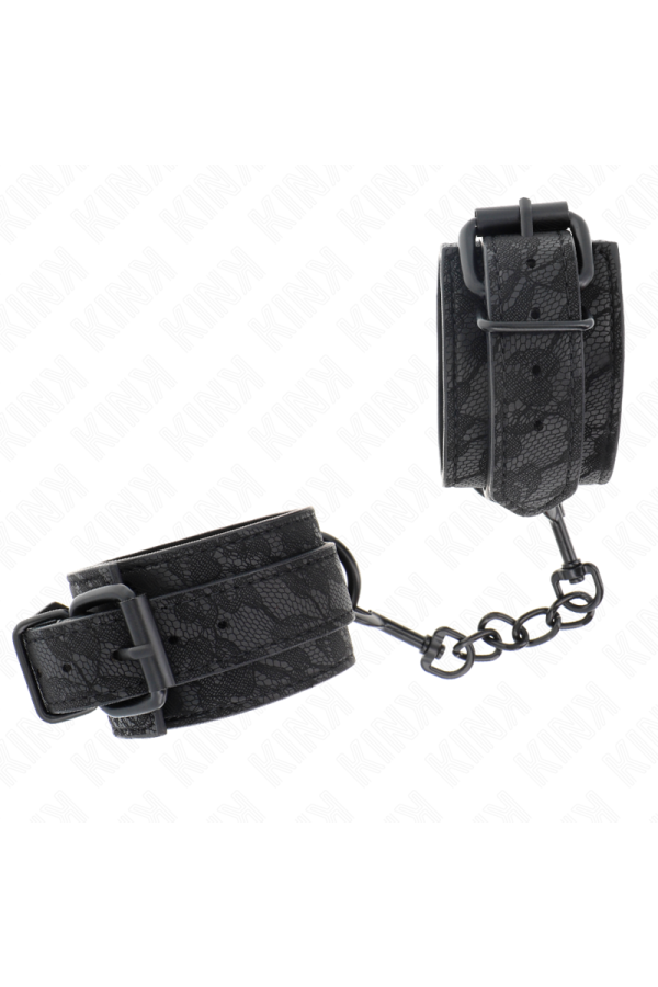 Mit Dunkler Spitze Überzogene Handgelenkmanschetten Verstellbar Schwarz 19-26 cm von Kink Wrist Restraint kaufen | Fesselliebe