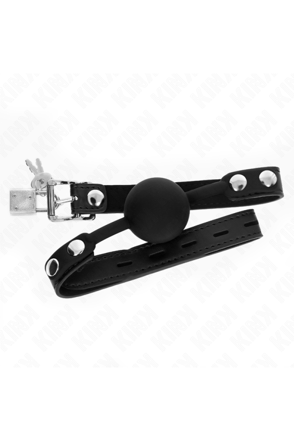 Modell 1 Silikonball 4 cm Knebel mit Schloss 60 X 2 cm von Kink Collar & Gag kaufen | Fesselliebe