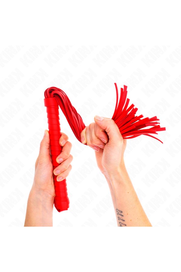 Peitsche mit Rotem Strukturiertem Griff 48,5 cm von Kink Impact & Touch kaufen | Fesselliebe