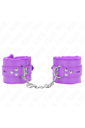 Handgelenkfesseln mit Quadratischen Löchern, Lila und Lila Gürtel, Verstellbar 17-29 cm X 6 cm von Kink Wrist Restraint kaufen | Fesselliebe