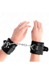 Pelzgefütterte Handgelenkfesseln mit Löchern, Schwarz und Schwarzer Gürtel, verstellbar 17-29 cm X 6 cm von Kink Wrist Restraint