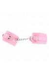 Pelzgefütterte Handgelenkfesseln Rosa mit Rosa Gürtel verstellbar 17-29 cm X 6 cm von Kink Wrist Restraint