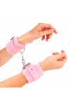 Pelzgefütterte Handgelenkfesseln Rosa mit Rosa Gürtel verstellbar 17-29 cm X 6 cm von Kink Wrist Restraint