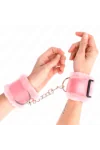 Pelzgefütterte Handgelenkfesseln Rosa verstellbar 17-31 cm X 7 cm von Kink Wrist Restraint