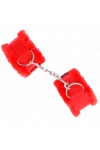 Pelzgefütterte Handgelenkfesseln Rot verstellbar 17-31 cm X 7 cm von Kink Wrist Restraint