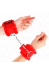 Pelzgefütterte Handgelenkfesseln Rot verstellbar 17-31 cm X 7 cm von Kink Wrist Restraint