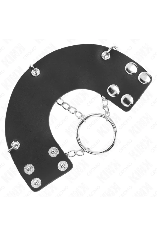 Penisring 4 cm Kette 7 cm Metall mit Ledergurte von Kink Ring Power