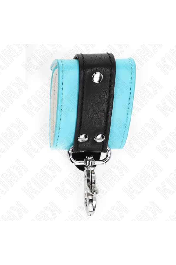 Premium Abschließbare Handgelenkfesseln Schwarz/Blau verstellbar 21-28 cm X 5,5 cm von Kink Wrist