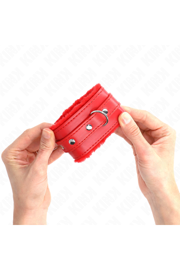 Premium Handgelenkfesseln Rot mit Rotem Gürtel Verstellbar 17-29 cm X 6 cm von Kink Wrist Restraint kaufen | Fesselliebe