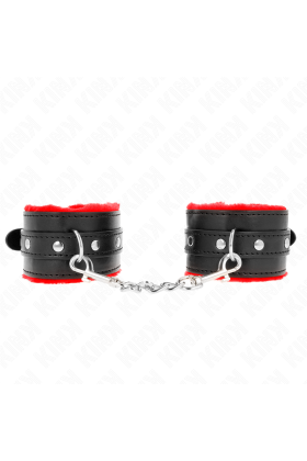 Premium Handgelenkfesseln Rot mit Schwarzem Gürtel Verstellbar 17-29 cm X 6 cm von Kink Wrist Restraint kaufen | Fesselliebe