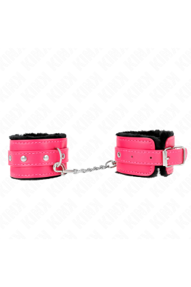 Premium Handgelenkfesseln Schwarz mit Himbeerrosen-Gürtel Verstellbar 17-29 cm X 6 cm von Kink Wrist Restraint kaufen | Fesselliebe
