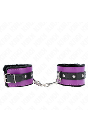 Premium Handgelenkfesseln Schwarz mit Lila / Schwarzer Gürtel Verstellbar 17-29 cm X 6 cm von Kink Wrist Restraint kaufen | Fesselliebe