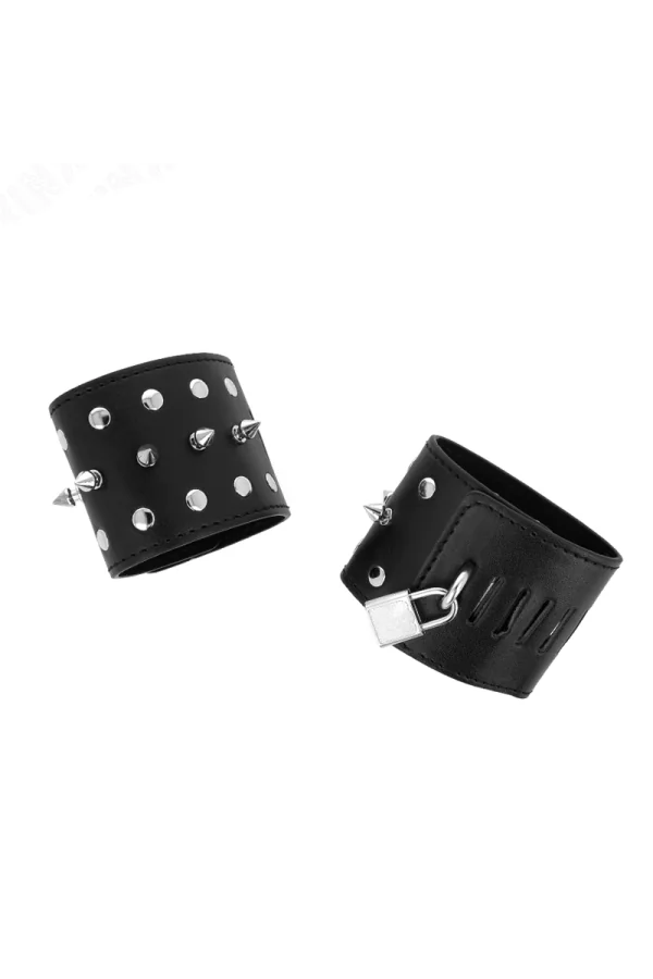 Punk Handgelenkfesseln mit Spikes 25 X 6 cm von Kink Wrist Restraint