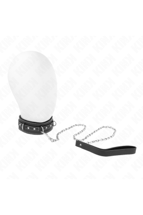 Pvc Leder Halskette mit Gürtel 105 cm Strass Niete 41,5 X 4 cm von Kink Collar & Gag kaufen | Fesselliebe