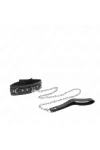 Pvc Leder Halskette mit Gürtel 105 cm Strass Niete 41,5 X 4 cm von Kink Collar & Gag