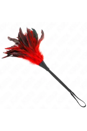 Red Maids Hornform Tickle Hühnerfedern 36 cm von Kink Impact & Touch