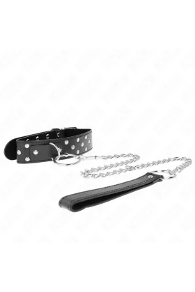 Ring Nieten Band Halskette mit Gürtel 65 cm Schwarz verstellbar 36-50 cm X 3,8 cm von Kink Collar & Gag