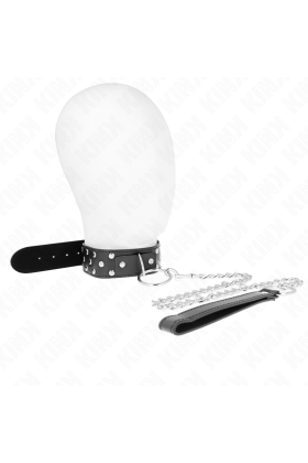 Ring Nieten Band Halskette mit Gürtel 65 cm Schwarz Verstellbar 36-50 cm X 3,8 cm von Kink Collar & Gag kaufen | Fesselliebe