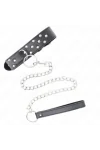 Ring Nieten Band Halskette mit Gürtel 65 cm Schwarz verstellbar 36-50 cm X 3,8 cm von Kink Collar & Gag