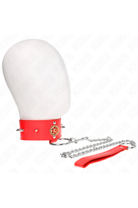 Rote Diamantkette mit Gürtel 65 cm Verstellbar 35-51 cm X 7 cm von Kink Collar & Gag kaufen | Fesselliebe