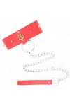 Rote Diamantkette mit Gürtel 65 cm verstellbar 35-51 cm X 7 cm von Kink Collar & Gag