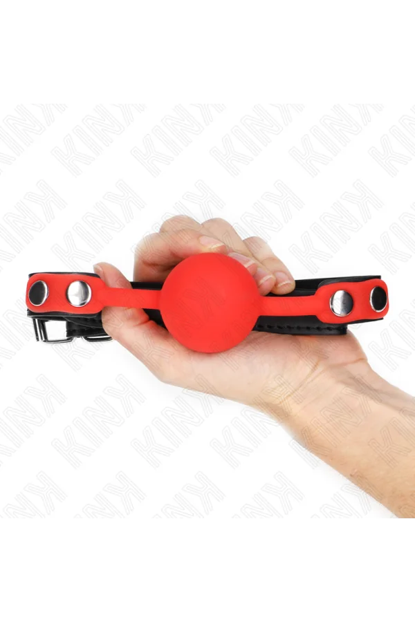 Roter Silikonball 4 cm Knebel 60 X 2 cm von Kink Collar & Gag