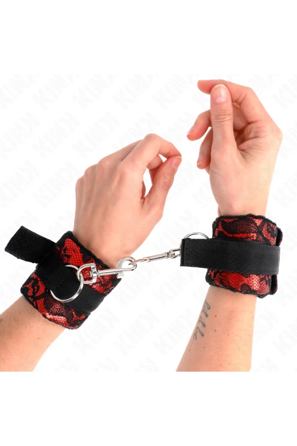 Scandal Handgelenksfesseln Rot-Schwarz von Kink Wrist Restraint