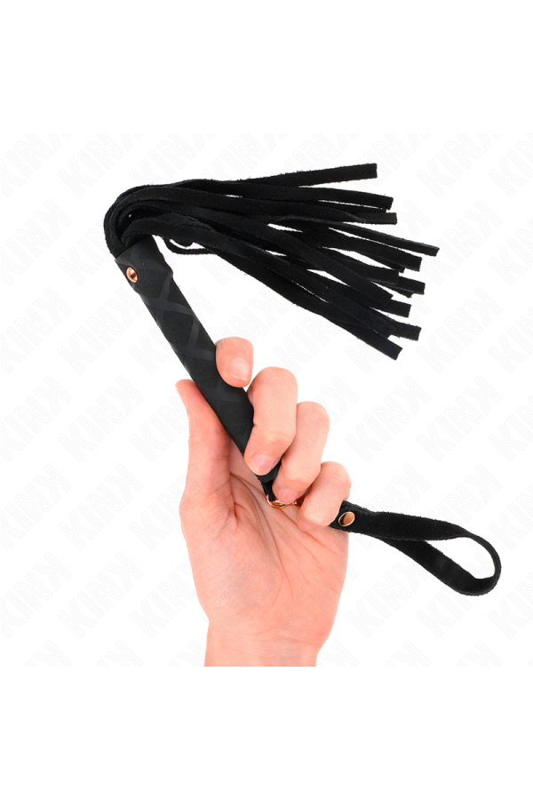 Schwarze Wildleder Mini-Peitsche 30 cm von Kink Impact & Touch kaufen | Fesselliebe