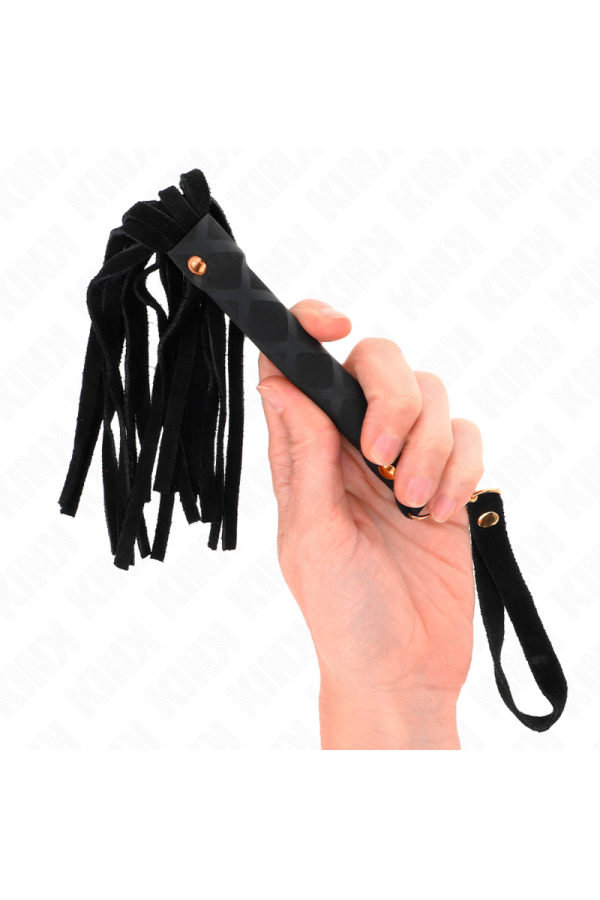 Schwarze Wildleder Mini-Peitsche 30 cm von Kink Impact & Touch kaufen | Fesselliebe