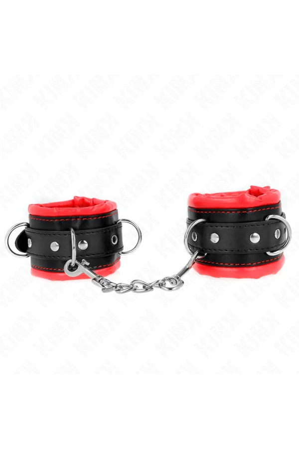 Schwere Handgelenksfesseln mit Rotem Pelzfutter, verstellbar 20-30 cm X 6 cm von Kink Wrist Restraint