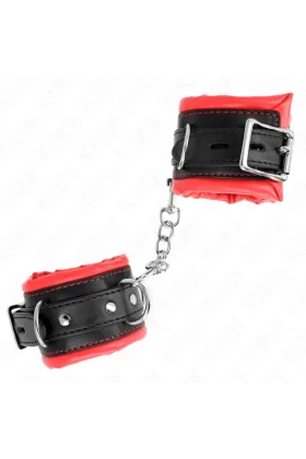 Schwere Handgelenksfesseln mit Rotem Pelzfutter, verstellbar 20-30 cm X 6 cm von Kink Wrist Restraint