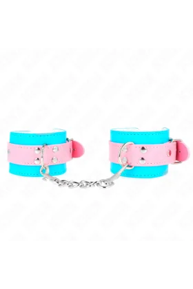 Süße Handgelenkfesseln Blau/Rosa verstellbar 16-28 cm X 5 cm von Kink Wrist Restraint